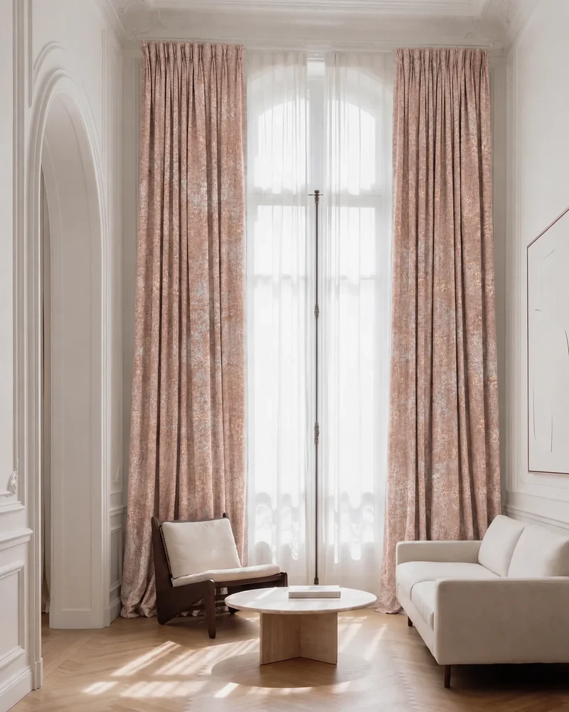 Impression Foil Printed Velvet Patterned Custom Curtain | Designed in Italy