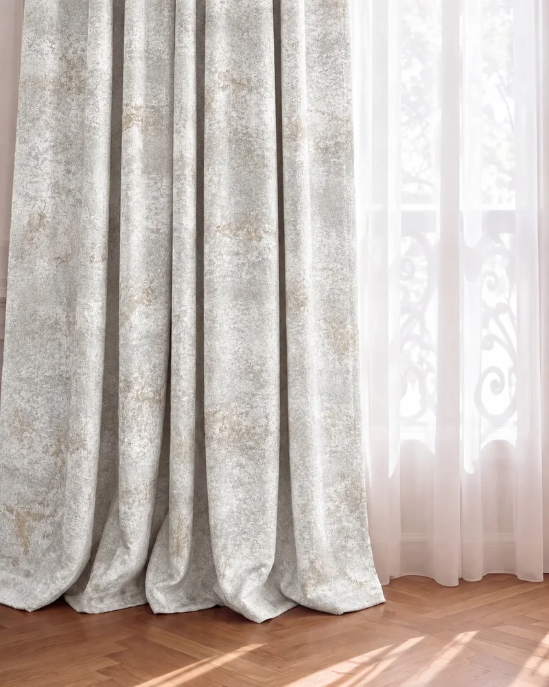 Impression Foil Printed Velvet Patterned Custom Curtain | Designed in Italy