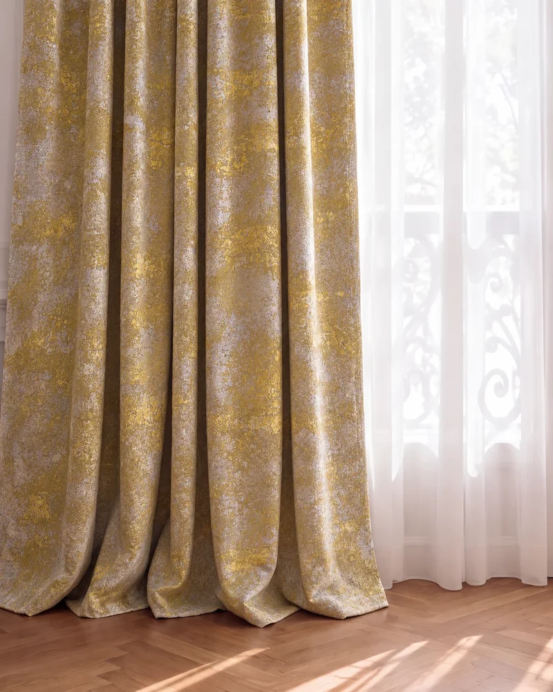 Impression Foil Printed Velvet Patterned Custom Curtain | Designed in Italy