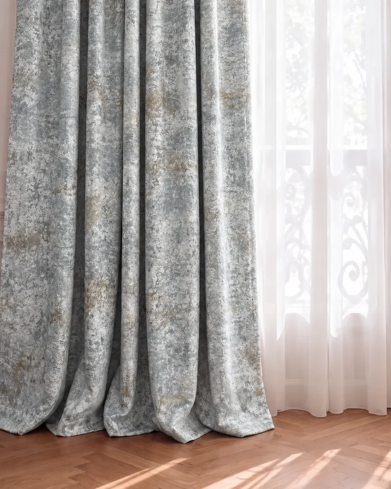 Impression Foil Printed Velvet Patterned Custom Curtain | Designed in Italy