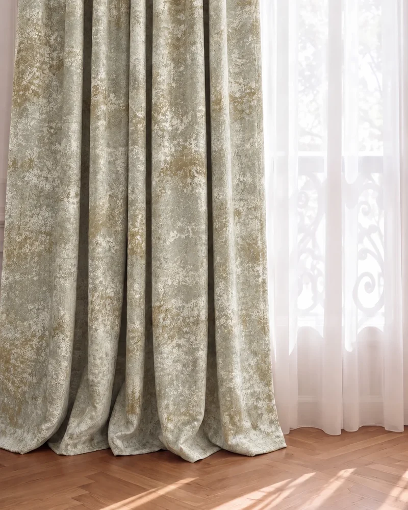 Impression Foil Printed Velvet Patterned Custom Curtain | Designed in Italy