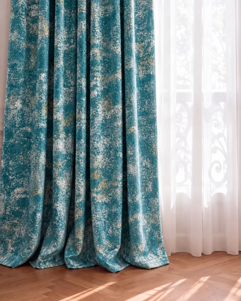 Impression Foil Printed Velvet Patterned Custom Curtain | Designed in Italy