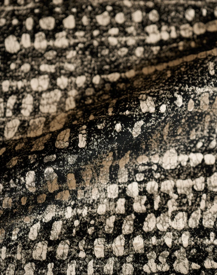 Pebbles Foil Printed Velvet Patterned Custom Curtain | Designed in Italy