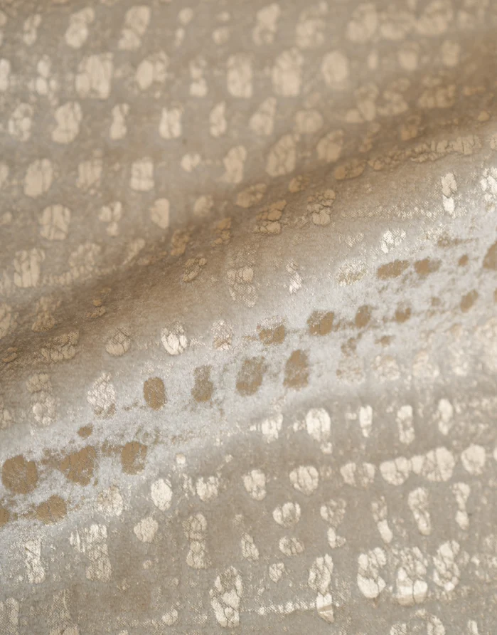 Pebbles Foil Printed Velvet Patterned Custom Curtain | Designed in Italy