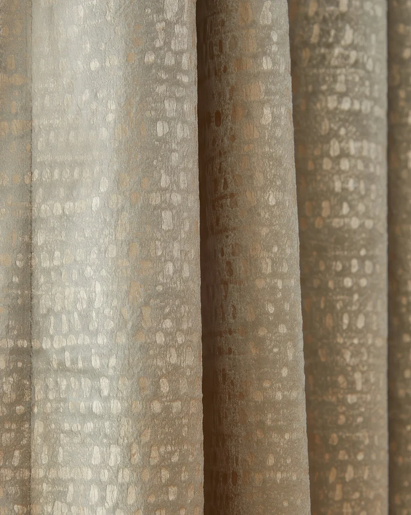 Pebbles Foil Printed Velvet Patterned Custom Curtain | Designed in Italy