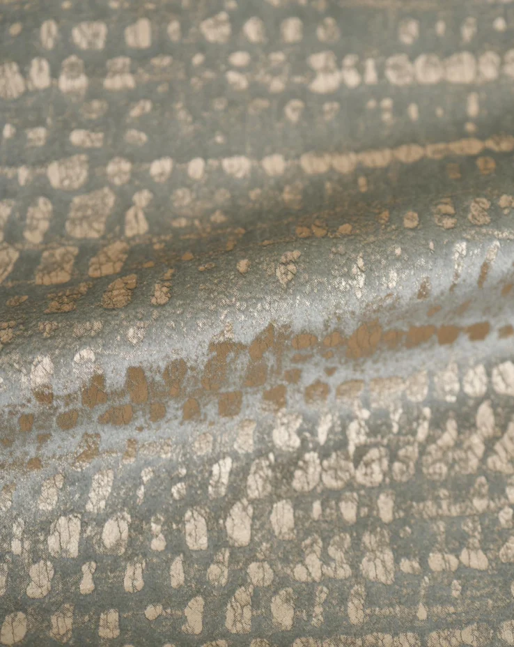Pebbles Foil Printed Velvet Patterned Custom Curtain | Designed in Italy