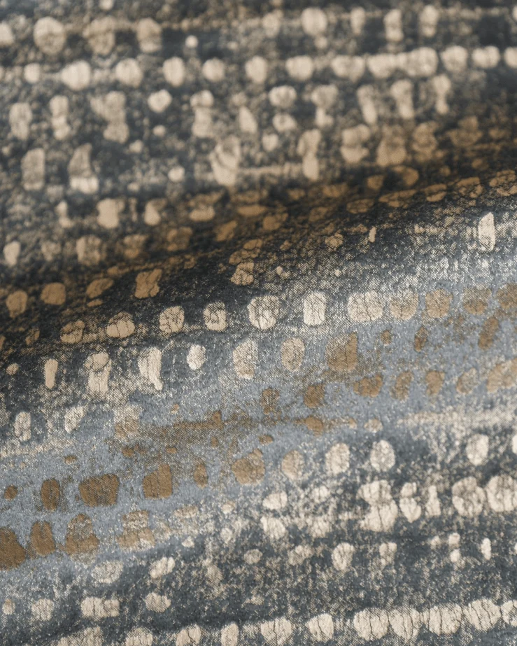 Pebbles Foil Printed Velvet Patterned Custom Curtain | Designed in Italy