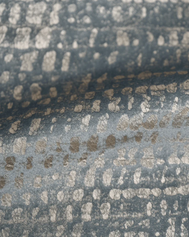 Pebbles Foil Printed Velvet Patterned Custom Curtain | Designed in Italy