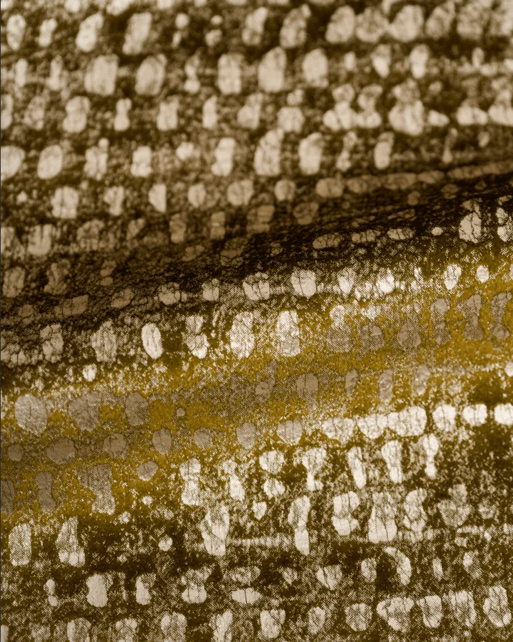 Pebbles Foil Printed Velvet Patterned Custom Curtain | Designed in Italy
