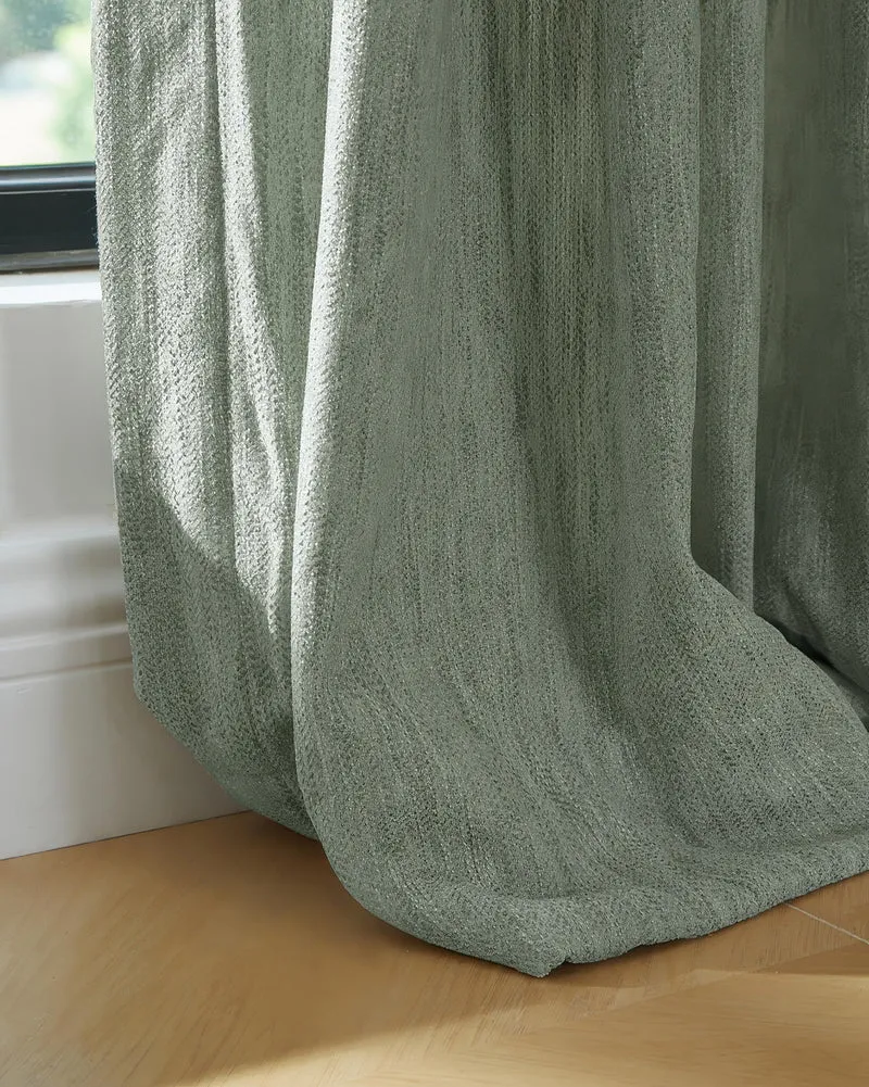 Ivy Linen Look Heavyweight Herringbone Textured Custom Curtain