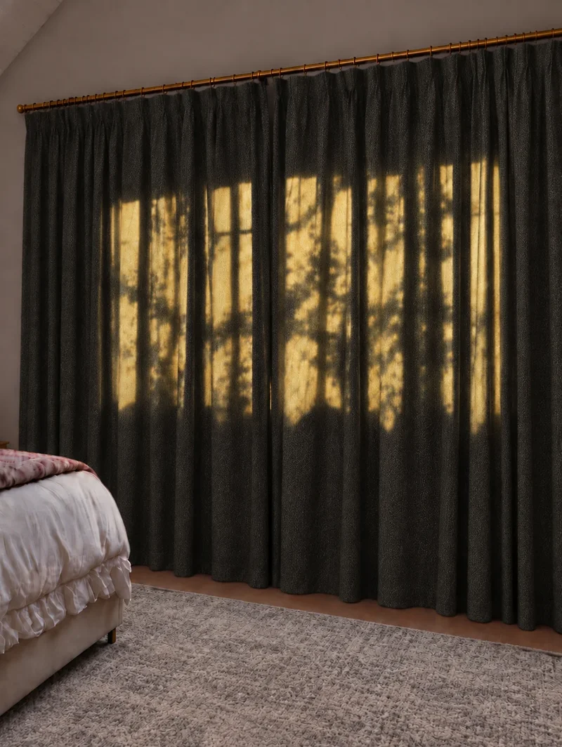 Ivy Linen Look Heavyweight Herringbone Textured Custom Curtain