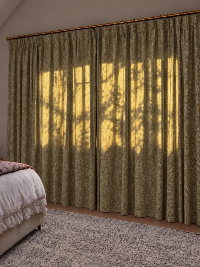 Ivy Linen Look Heavyweight Herringbone Textured Custom Curtain