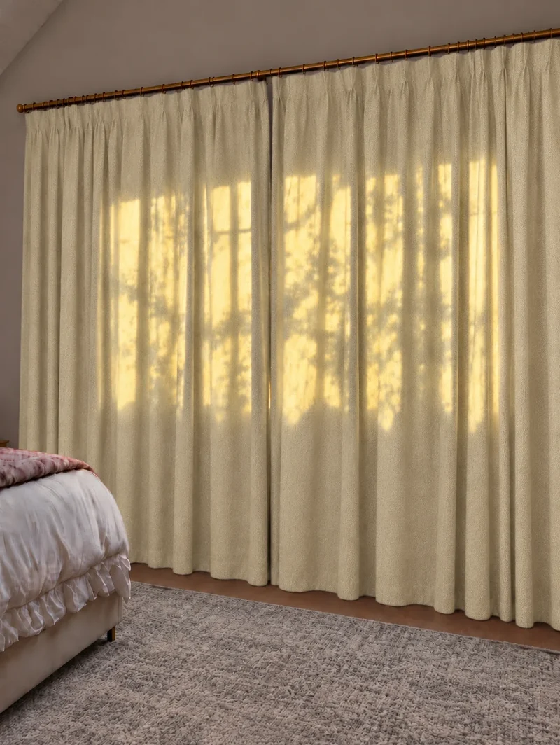 Ivy Linen Look Heavyweight Herringbone Textured Custom Curtain