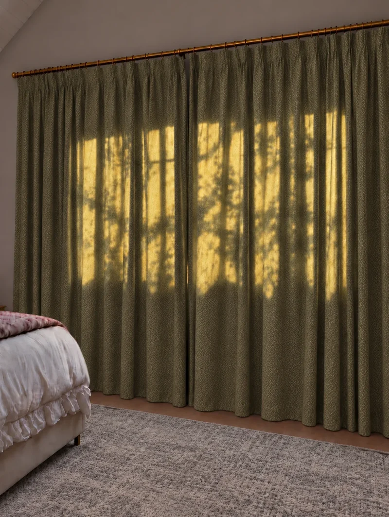 Ivy Linen Look Heavyweight Herringbone Textured Custom Curtain