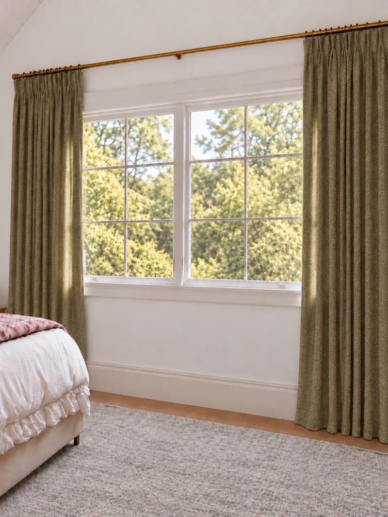 Ivy Linen Look Heavyweight Herringbone Textured Custom Curtain
