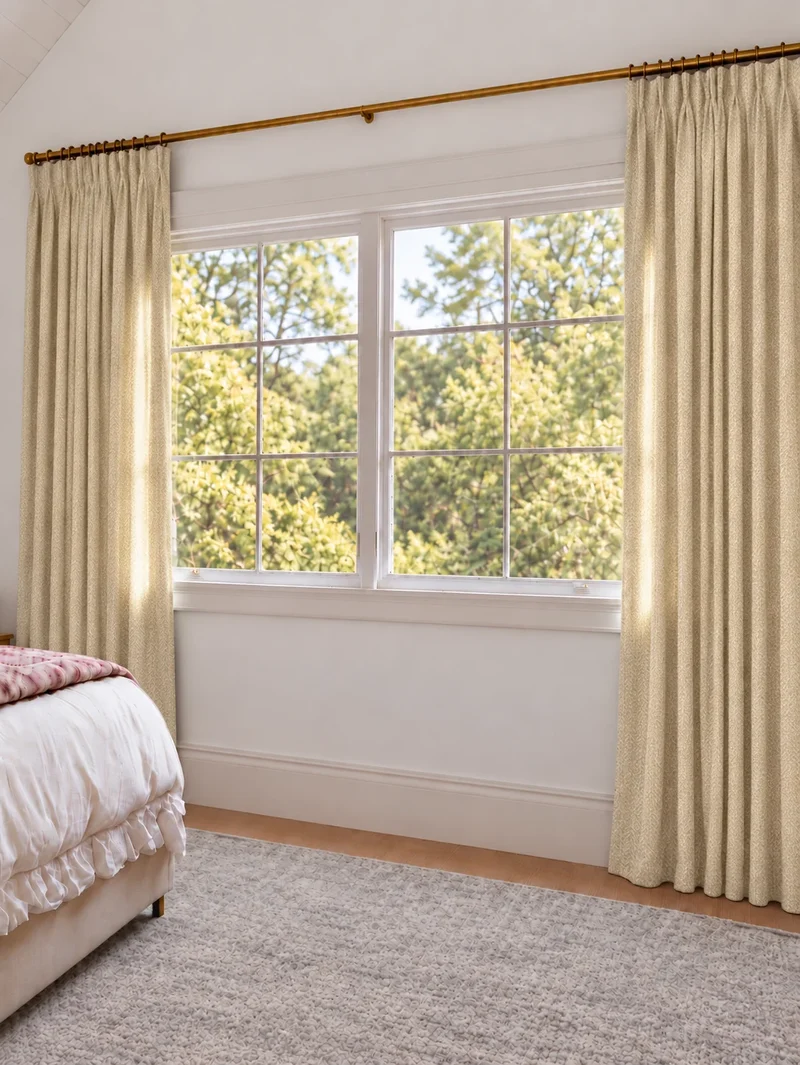 Ivy Linen Look Heavyweight Herringbone Textured Custom Curtain
