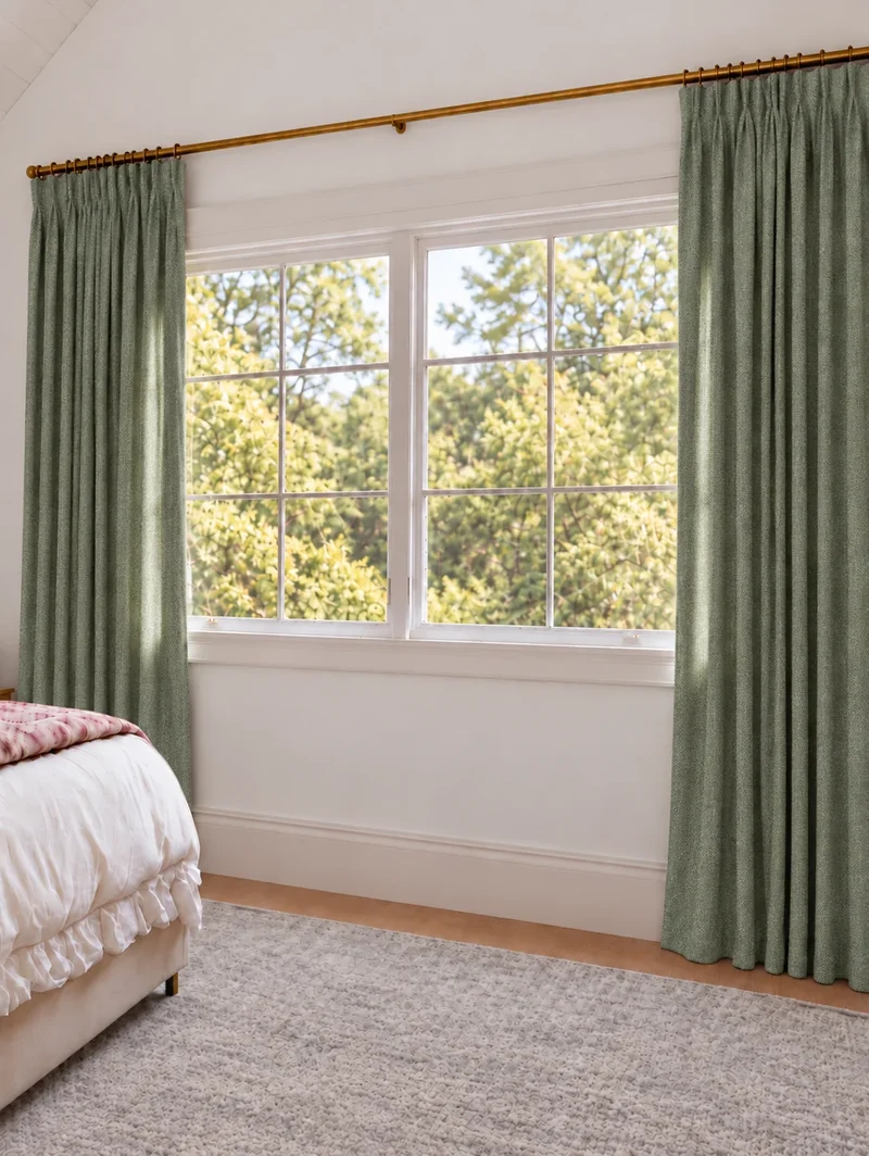 Ivy Linen Look Heavyweight Herringbone Textured Custom Curtain