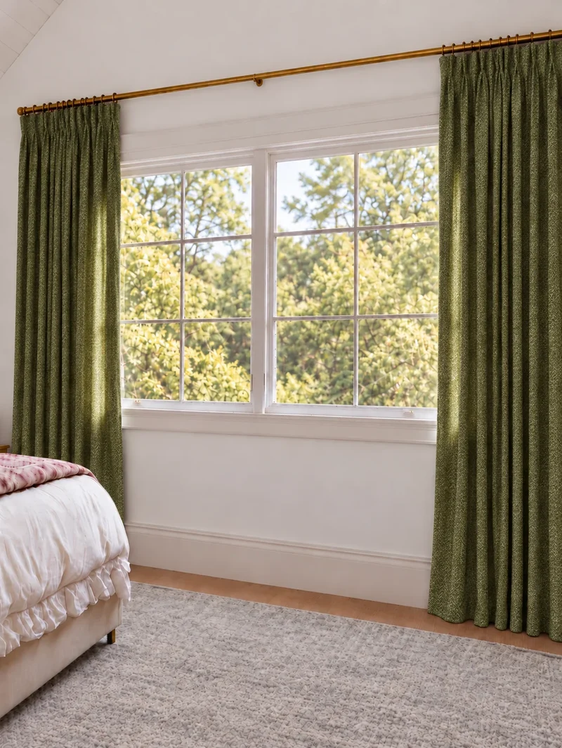 Ivy Linen Look Heavyweight Herringbone Textured Custom Curtain