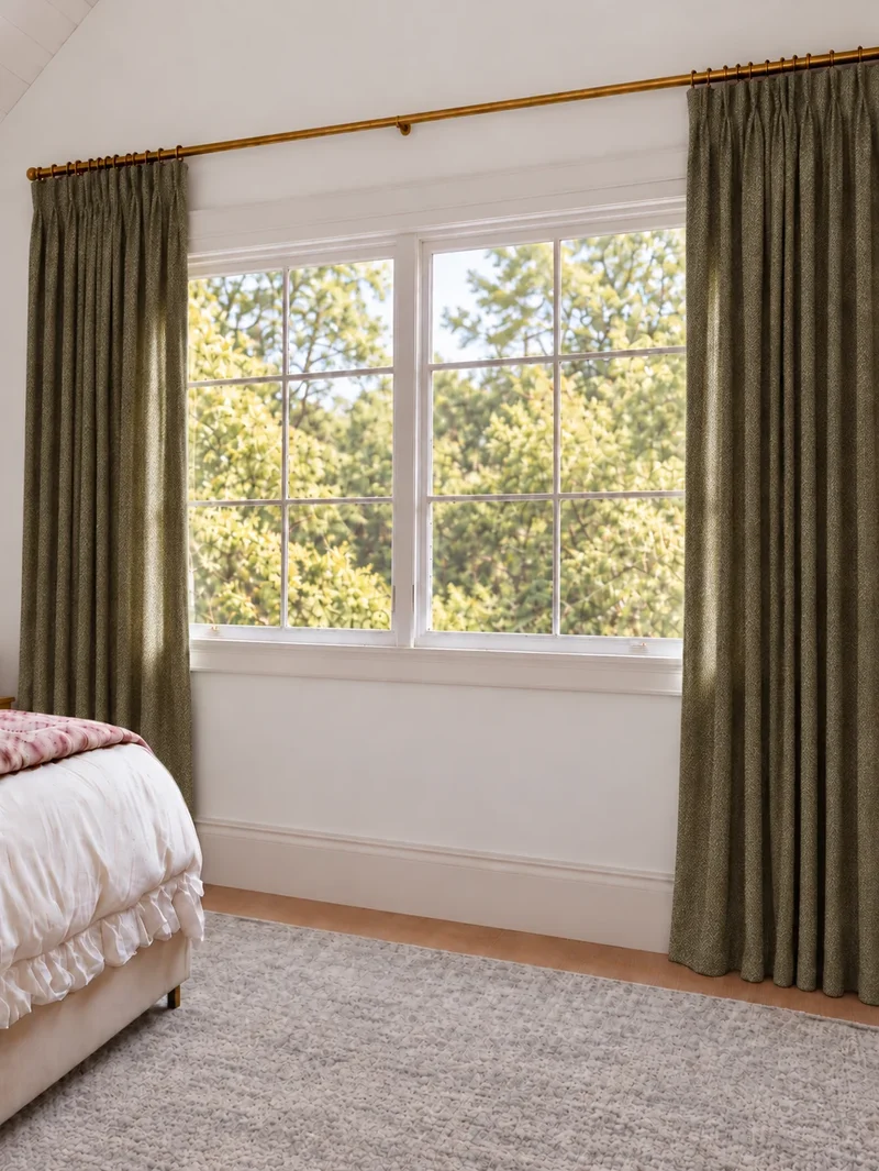 Ivy Linen Look Heavyweight Herringbone Textured Custom Curtain