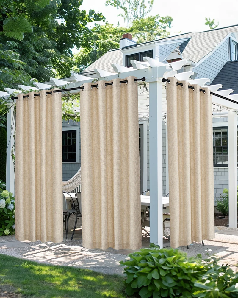 Munich Woven Patterned Textured Waterproof Custom Outdoor Curtain