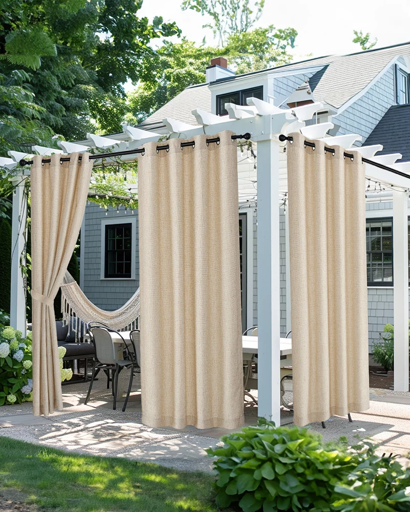 Munich Woven Patterned Textured Waterproof Custom Outdoor Curtain