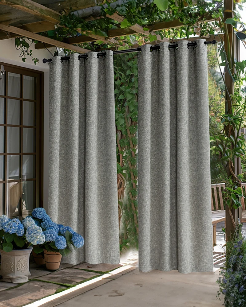 Munich Woven Patterned Textured Waterproof Custom Outdoor Curtain