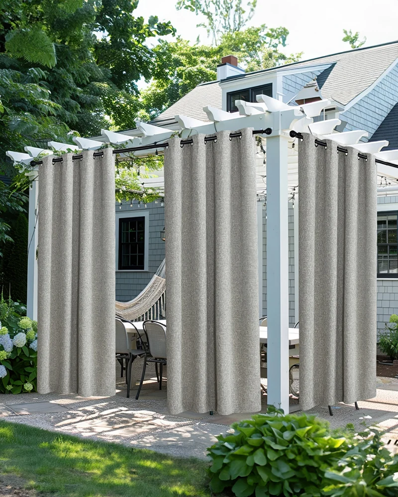 Munich Woven Patterned Textured Waterproof Custom Outdoor Curtain