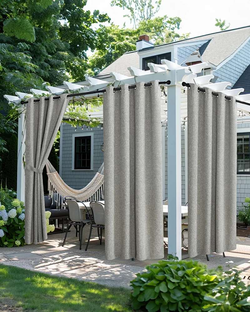 Munich Woven Patterned Textured Waterproof Custom Outdoor Curtain