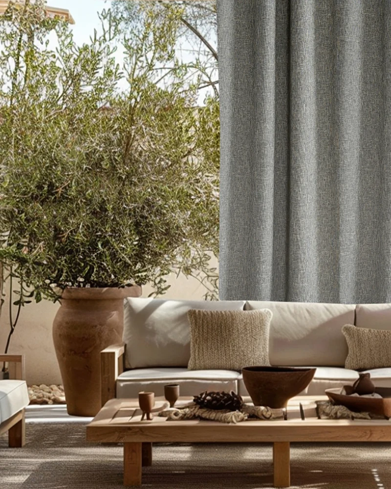 Munich Woven Patterned Textured Waterproof Custom Outdoor Curtain