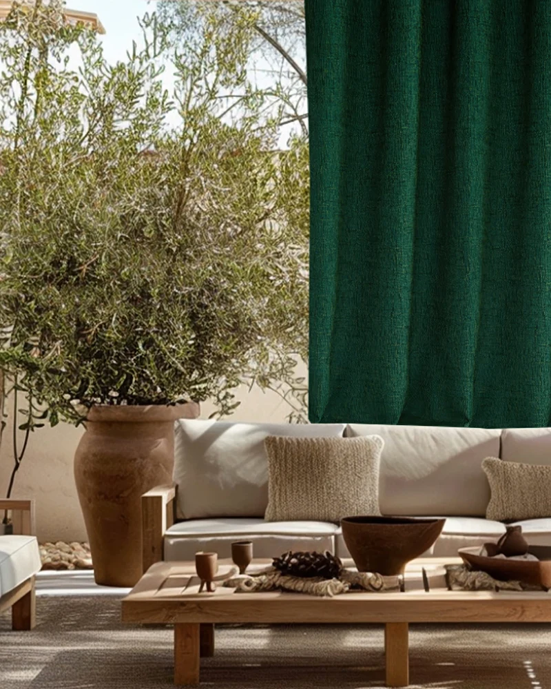 Munich Woven Patterned Textured Waterproof Custom Outdoor Curtain