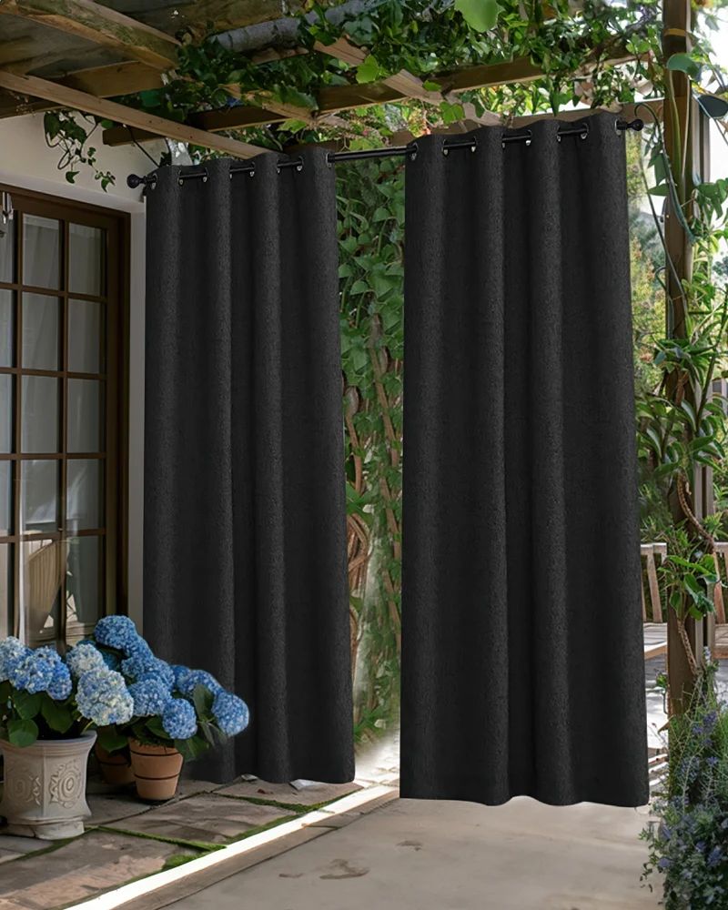 Munich Woven Patterned Textured Waterproof Custom Outdoor Curtain