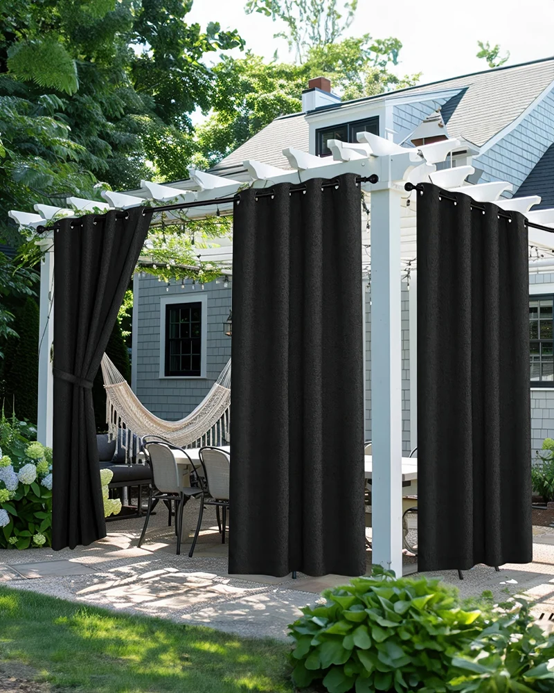 Munich Woven Patterned Textured Waterproof Custom Outdoor Curtain