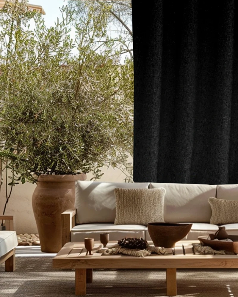 Munich Woven Patterned Textured Waterproof Custom Outdoor Curtain