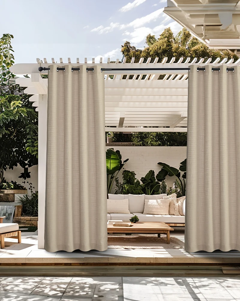Bohemia Crisscross Woven Patterned Textured Waterproof Custom Outdoor Curtain