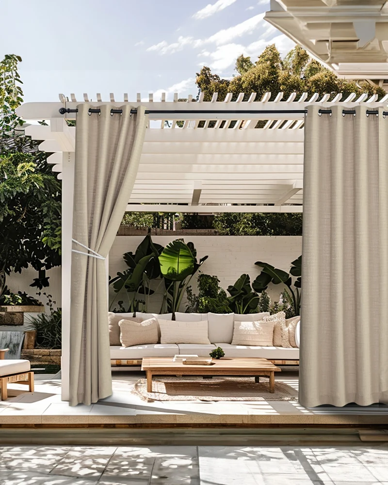 Bohemia Crisscross Woven Patterned Textured Waterproof Custom Outdoor Curtain
