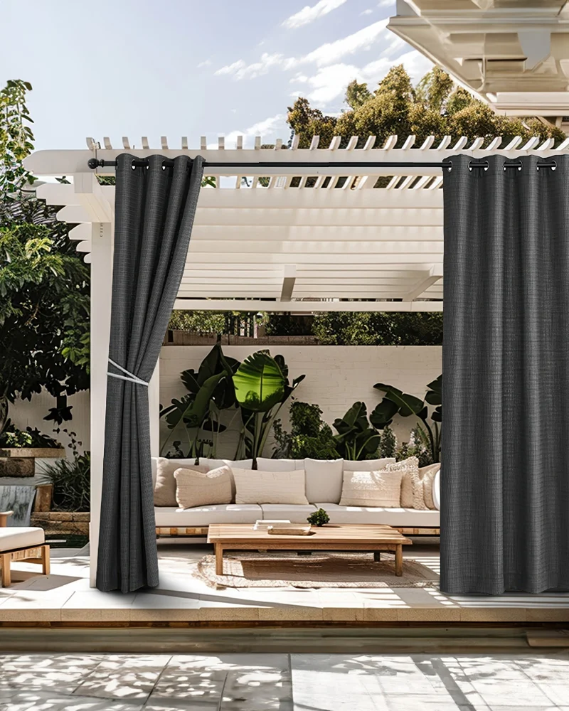 Bohemia Crisscross Woven Patterned Textured Waterproof Custom Outdoor Curtain