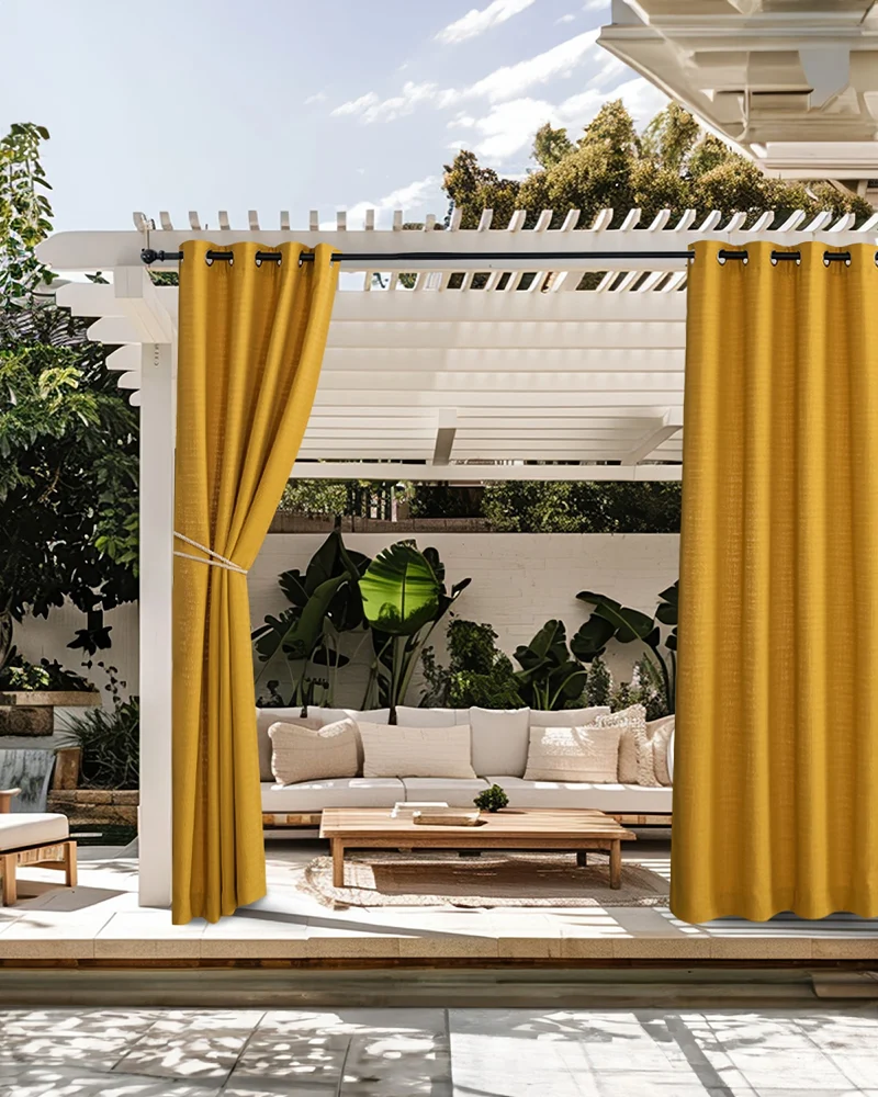 Bohemia Crisscross Woven Patterned Textured Waterproof Custom Outdoor Curtain