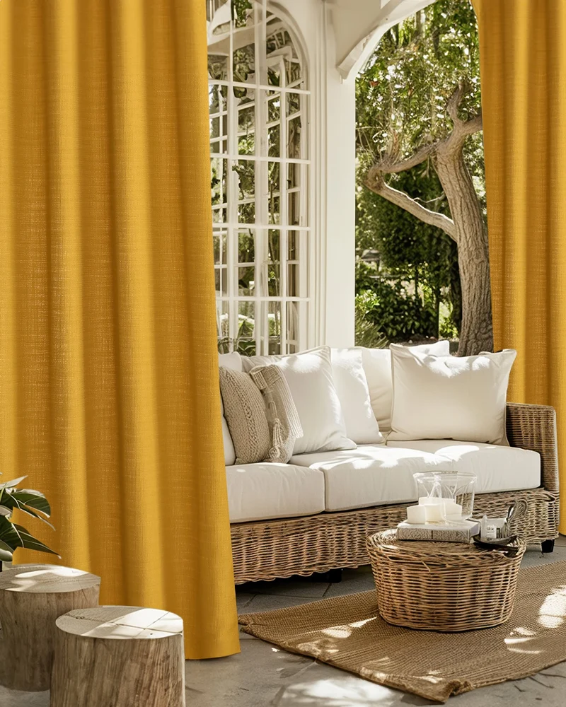 Bohemia Crisscross Woven Patterned Textured Waterproof Custom Outdoor Curtain