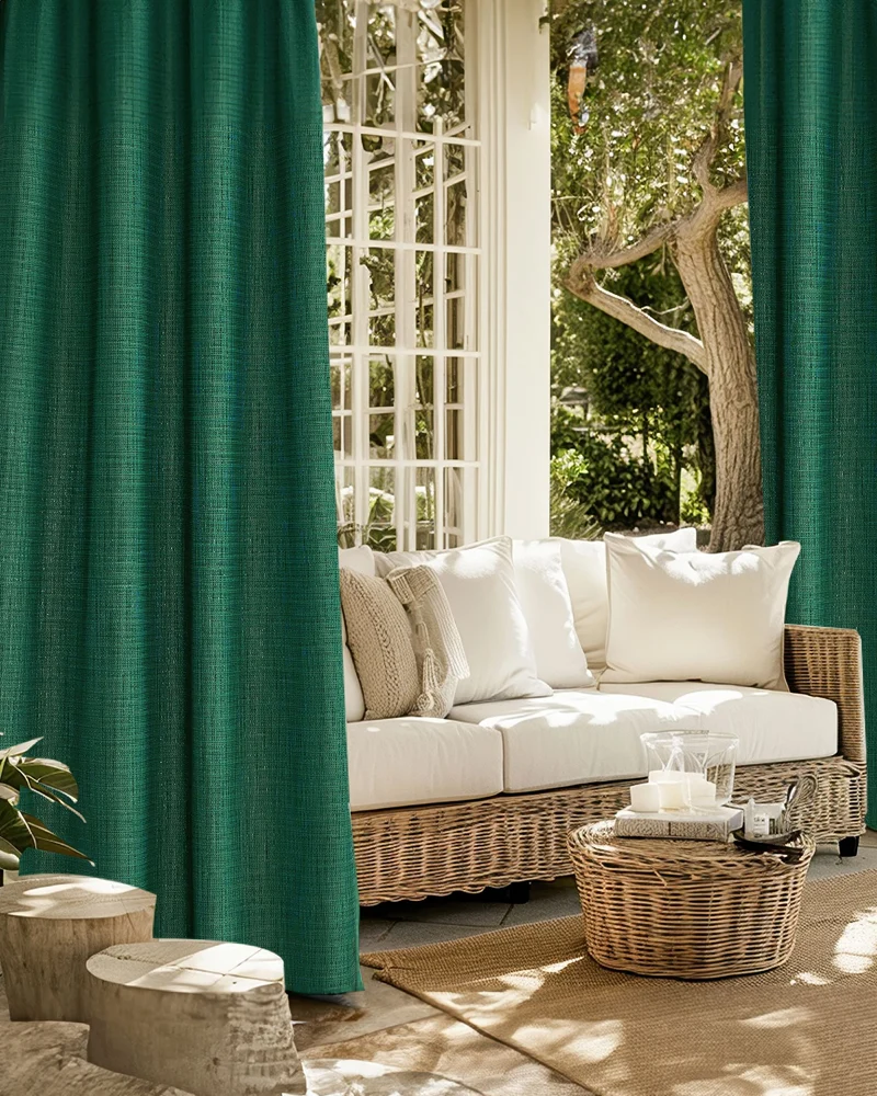 Bohemia Crisscross Woven Patterned Textured Waterproof Custom Outdoor Curtain