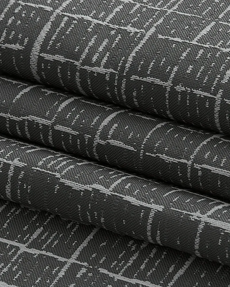 New York Grid Patterned Textured Waterproof Custom Outdoor Curtain