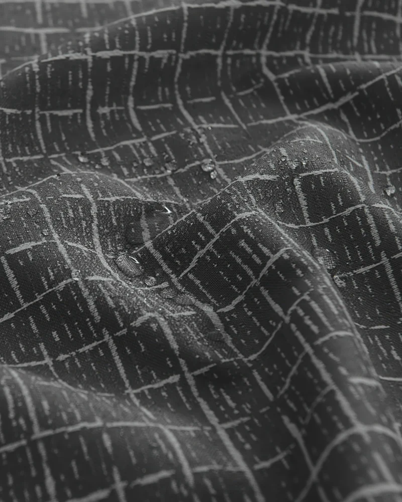 New York Grid Patterned Textured Waterproof Custom Outdoor Curtain