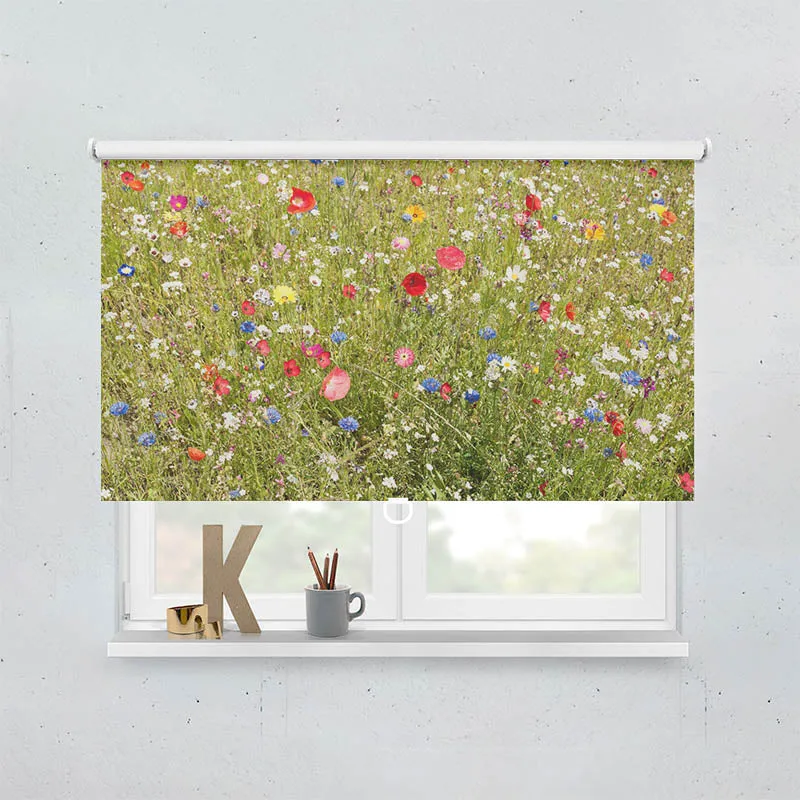 Springrollo Motiv "Wiese mit Wildblumen"