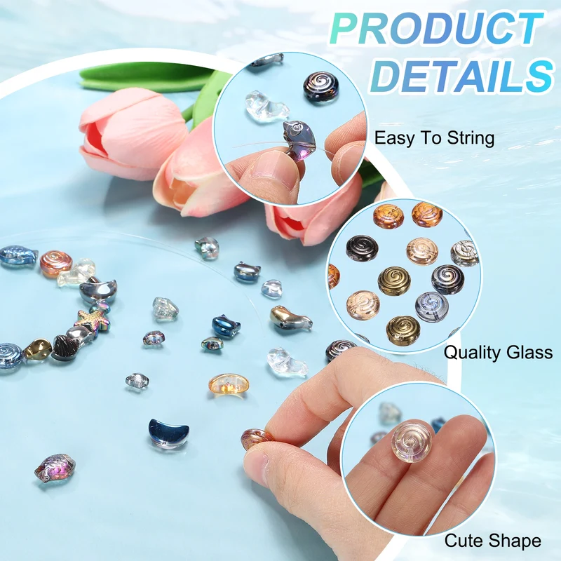 120Pcs Crystal Candy Bead, Lollipop Glass Beads Round Spacer Bead, Multicolor
