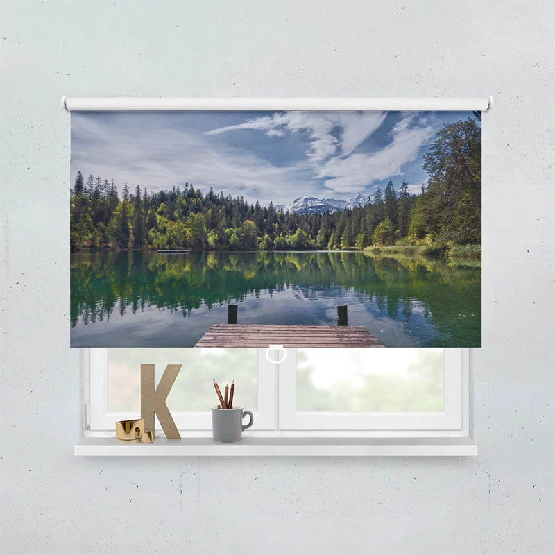 Springrollo Motiv "Bergsee im Wald"