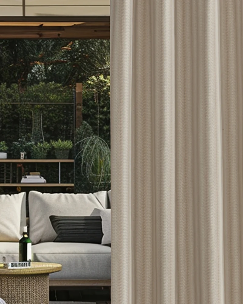 Miami Fishtail Patterned Waterproof Custom Outdoor Curtain