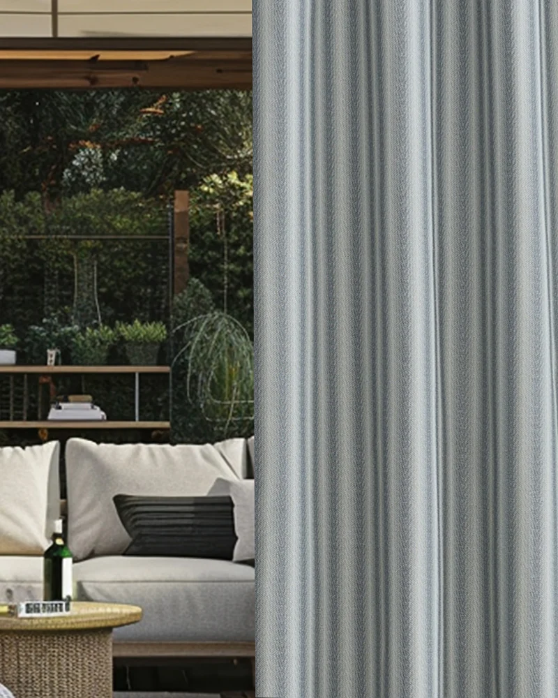 Miami Fishtail Patterned Waterproof Custom Outdoor Curtain