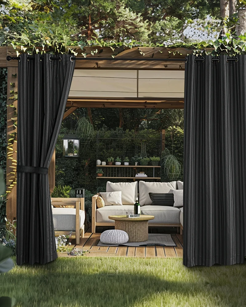 Miami Fishtail Patterned Waterproof Custom Outdoor Curtain