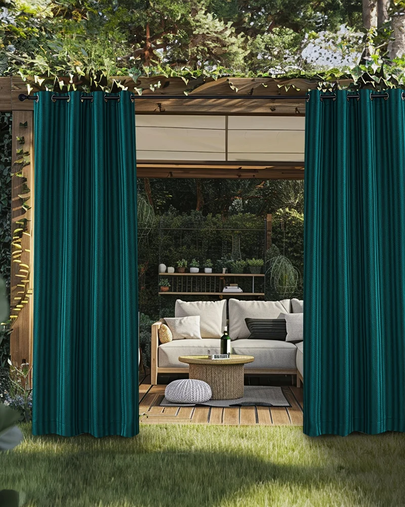 Miami Fishtail Patterned Waterproof Custom Outdoor Curtain