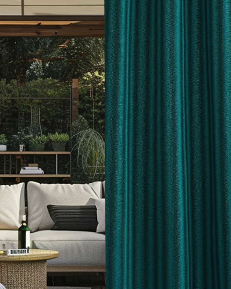 Miami Fishtail Patterned Waterproof Custom Outdoor Curtain