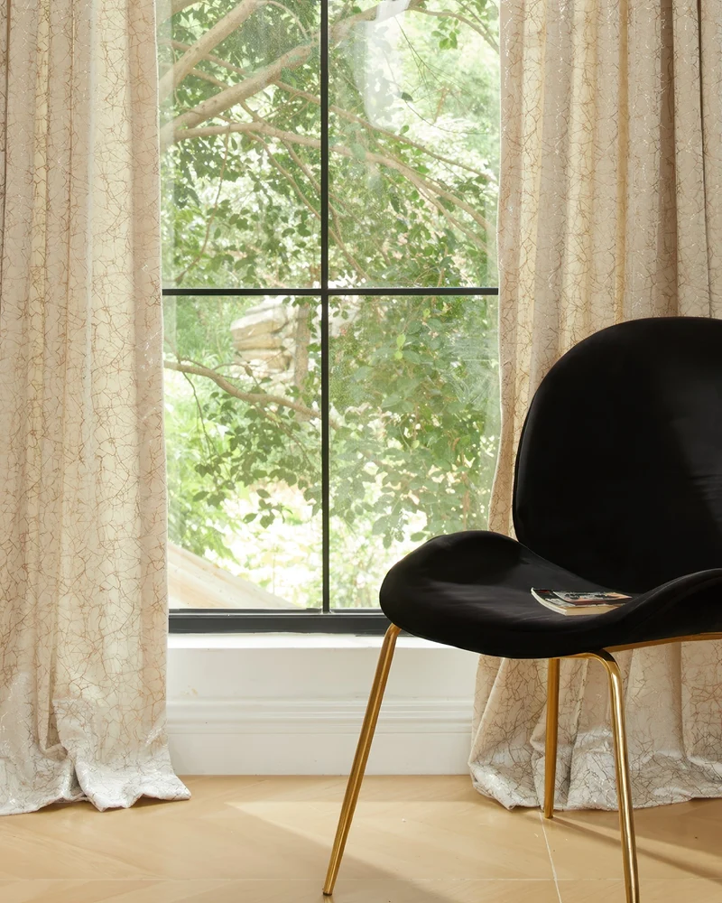 Luxor Foil Printed Velvet Patterned Custom Curtain | Designed in Italy